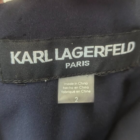 Karl Lagerfeld Paris Size 2 Navy Blue Jumper - Picture 3 of 15